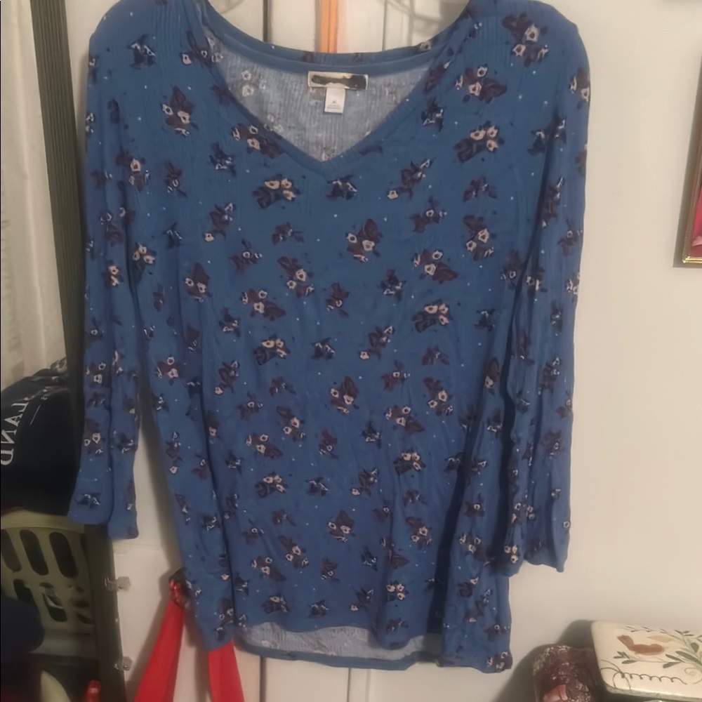 Floral Blue Women's Top